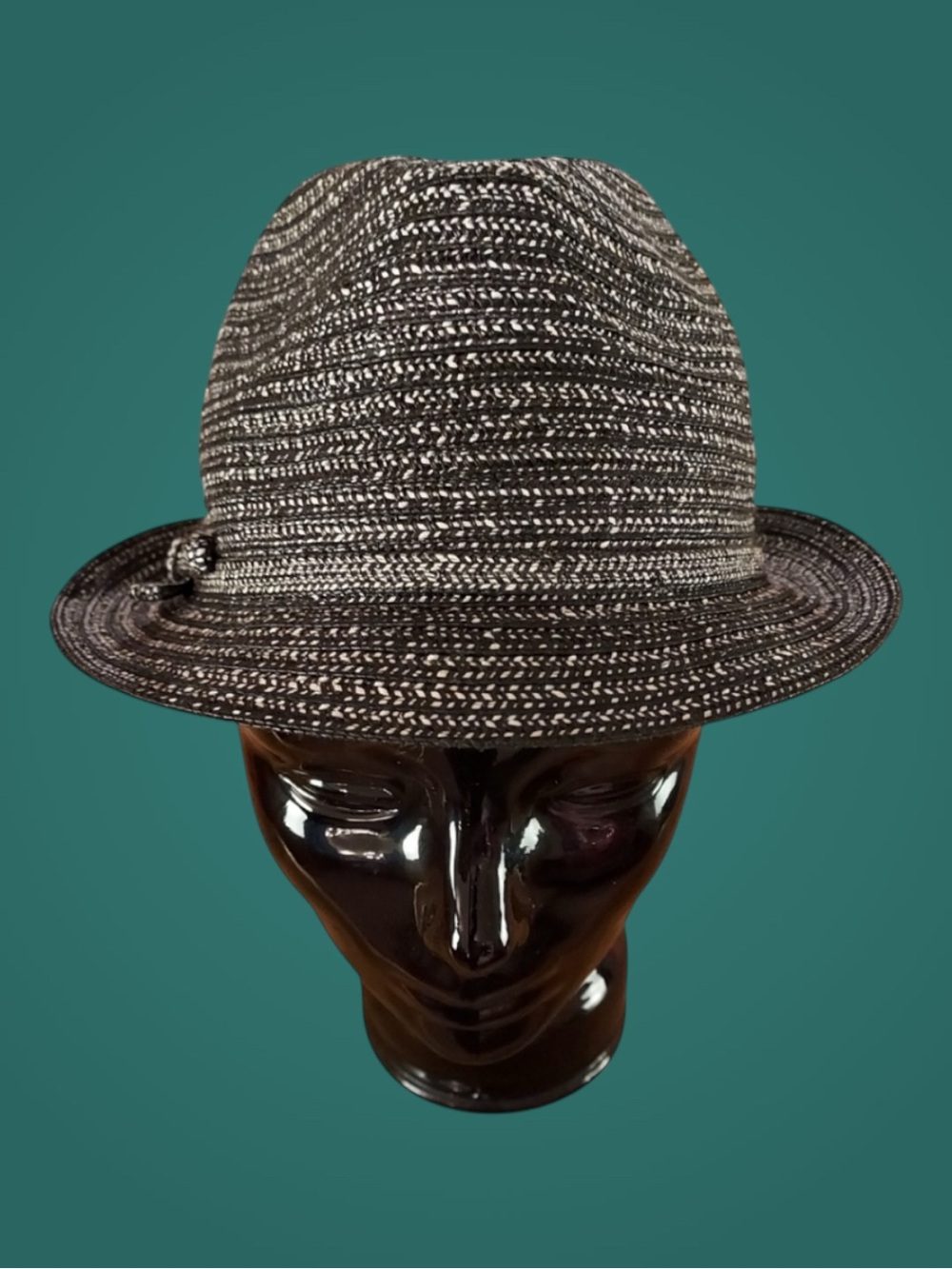 Sonoma Classic Retro Black & White Unisex Eclectic Grandpa Woven Fedora Hat